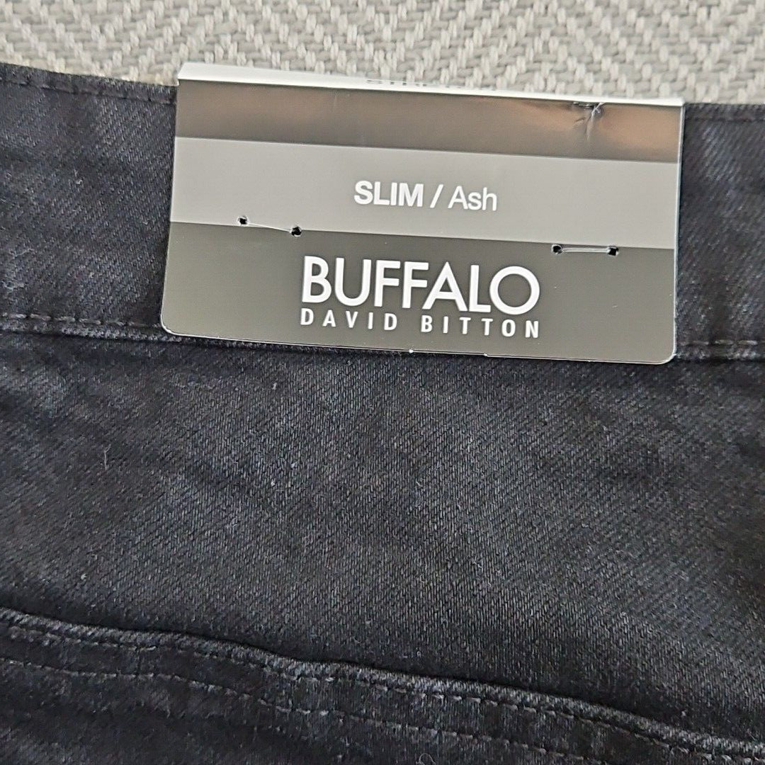 Buffalo David Bitton Ash Jeans Men’s Size W36 L32 Black Slim Fit NWT Classic