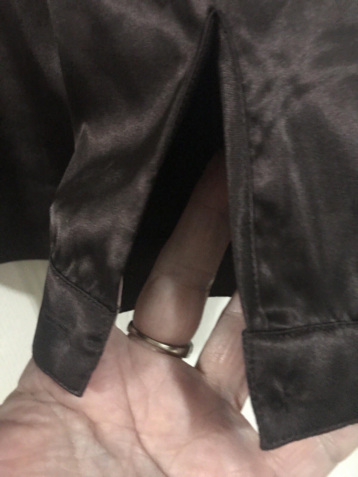 Chico’s Women’s Long Sleeve Brown Silky- Look Polyester Spandex Top Size 2