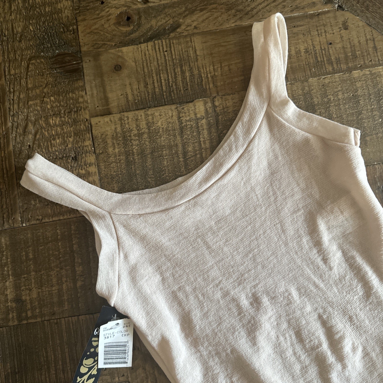 NWT OnGossamer Womens One Size Fits All Sheer Champagne Heavenly Stretch Tank