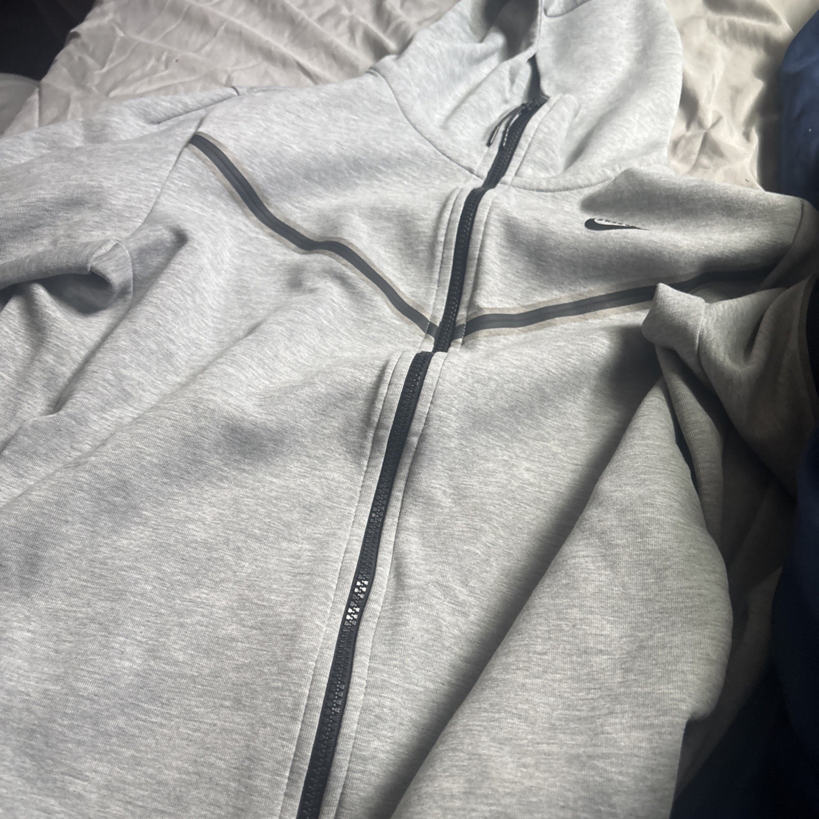 Nike Men’s Tech Windrunner Fleece Full Zip Hooded Jacket Size M Grey CU4489-063