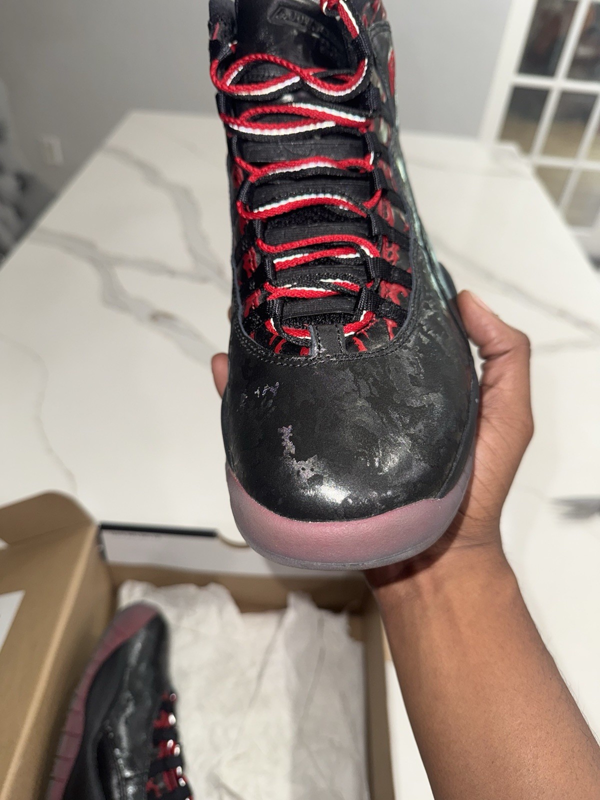 1x Worn Air Jordan 10 Retro DB Doernbecher SIZE 10 Black/Gym Red 2013