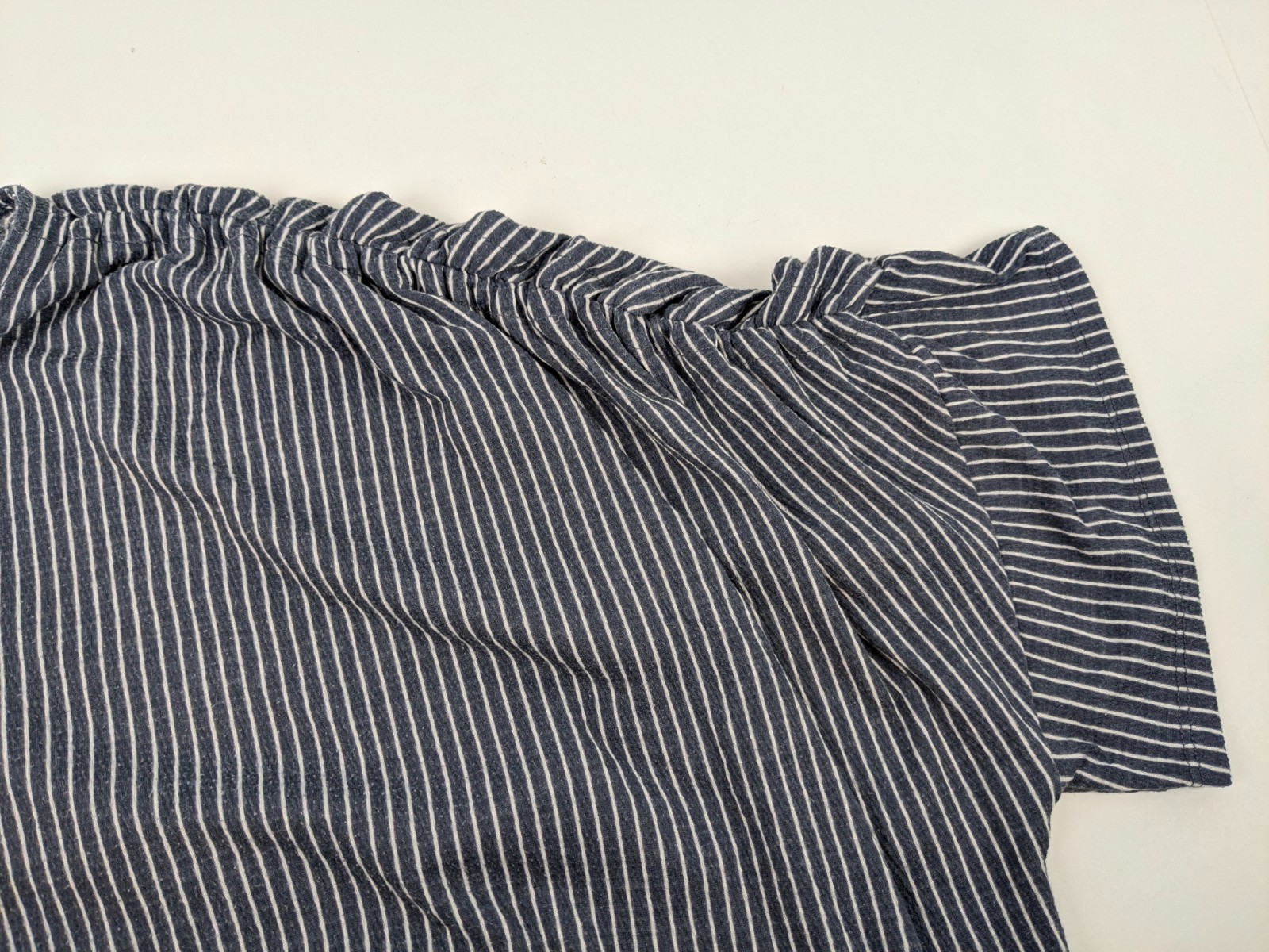 Terra & Sky Dolman Sleeve Blouse 4X (28W/30W) Gray White Stripe Twist Tie V Neck