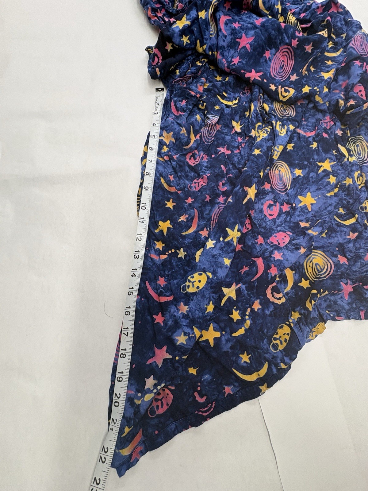 Vintage SKY Womens XL Celestial Maxi Dress Blue Star Moon Rayon Side Slits