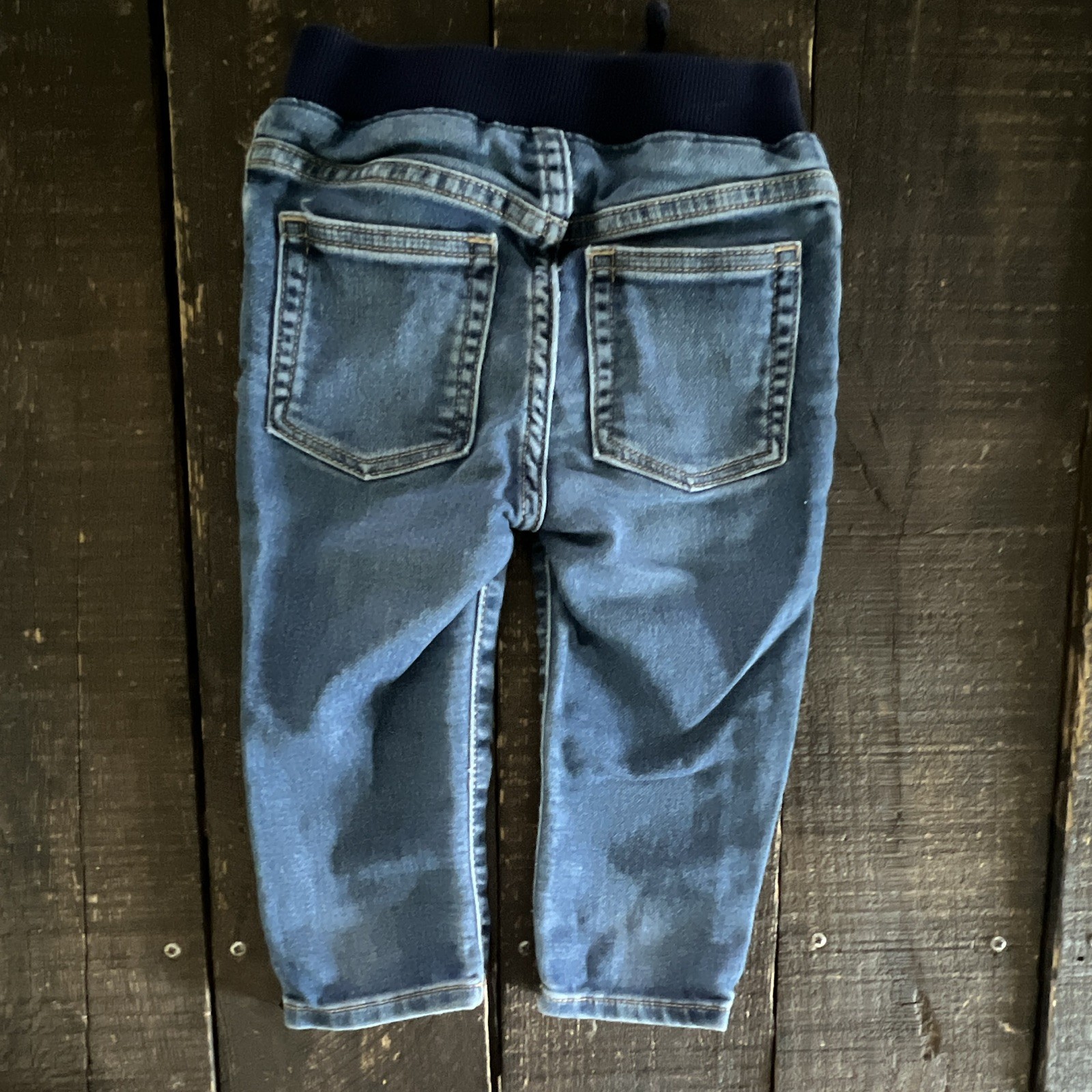 Gap Unisex Baby My First Easy Slim Jeans 12-18M Blue Pull-On Elastic Waist