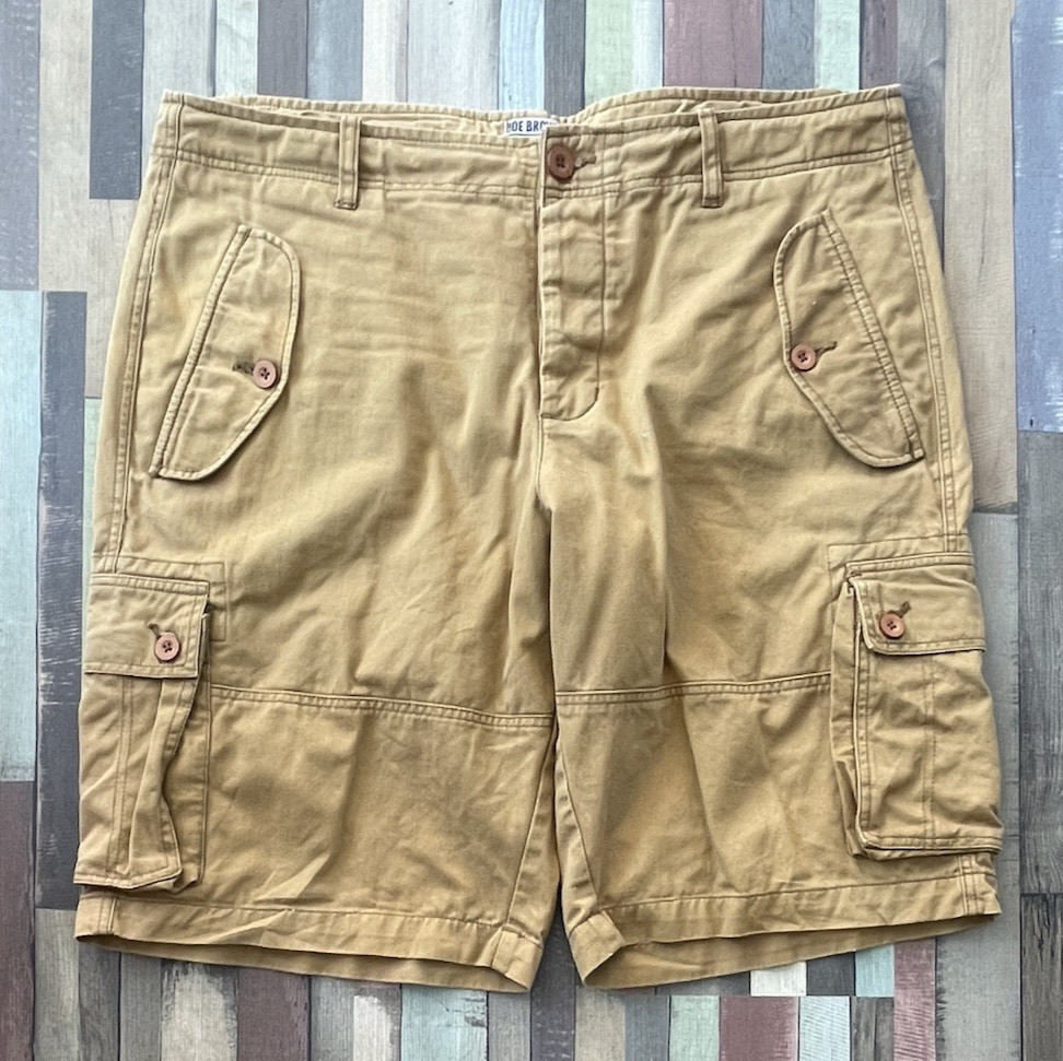 Joe Browns Mens Multi Pocket Knee Length Cargo Shorts Mustard W40 L23 Thick