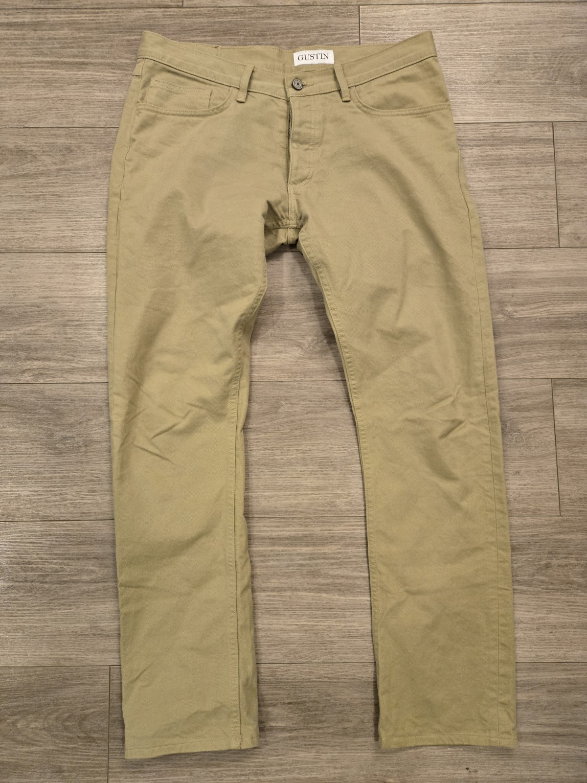 Gustin M52 Repro French Serge Khaki Pants Men’s 37×30 5 Pocket Button Fly #354