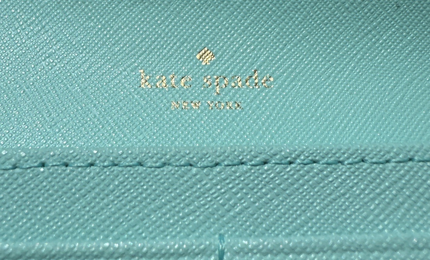 Kate Spade New York Light Blue Wallet Leather 7.75”L Excellent Condition!