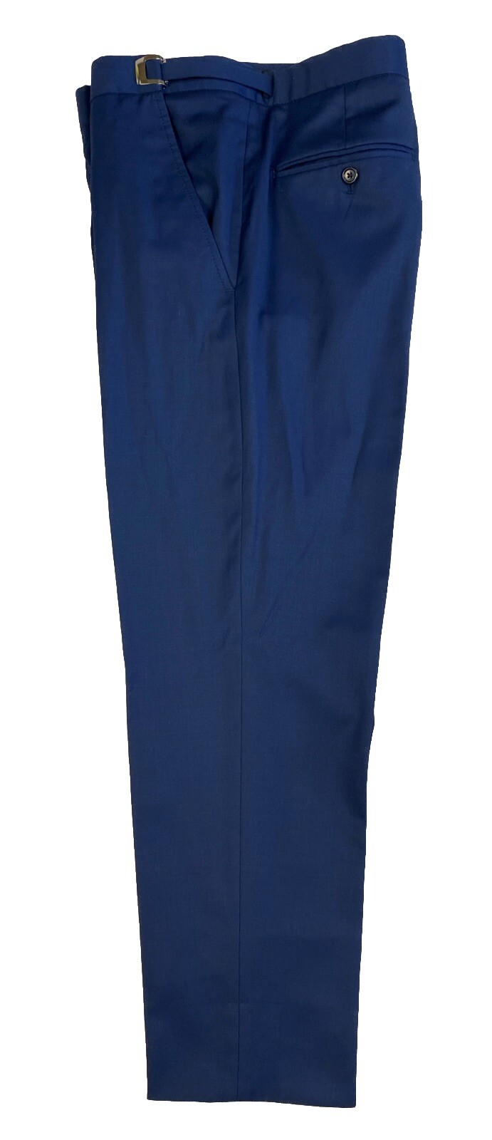 Men’s Blue Suit Pants 100% Wool Flat Front Regular Rise Adjustable 27-29″ Waist