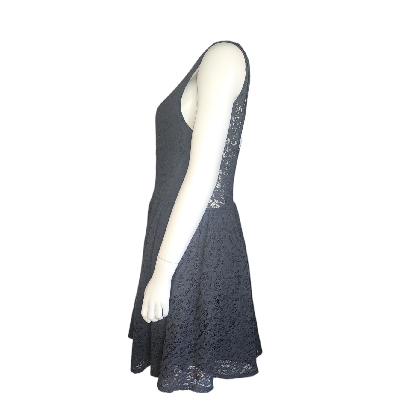 Kismet Dress Womens Size L Large Solid All Grey Gray Lace Overlay Sleeveless