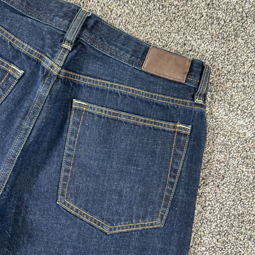 J Crew The Sutton Selvedge Red Line Raw Denim Jeans Mens 30×30 Dark Indigo Wash