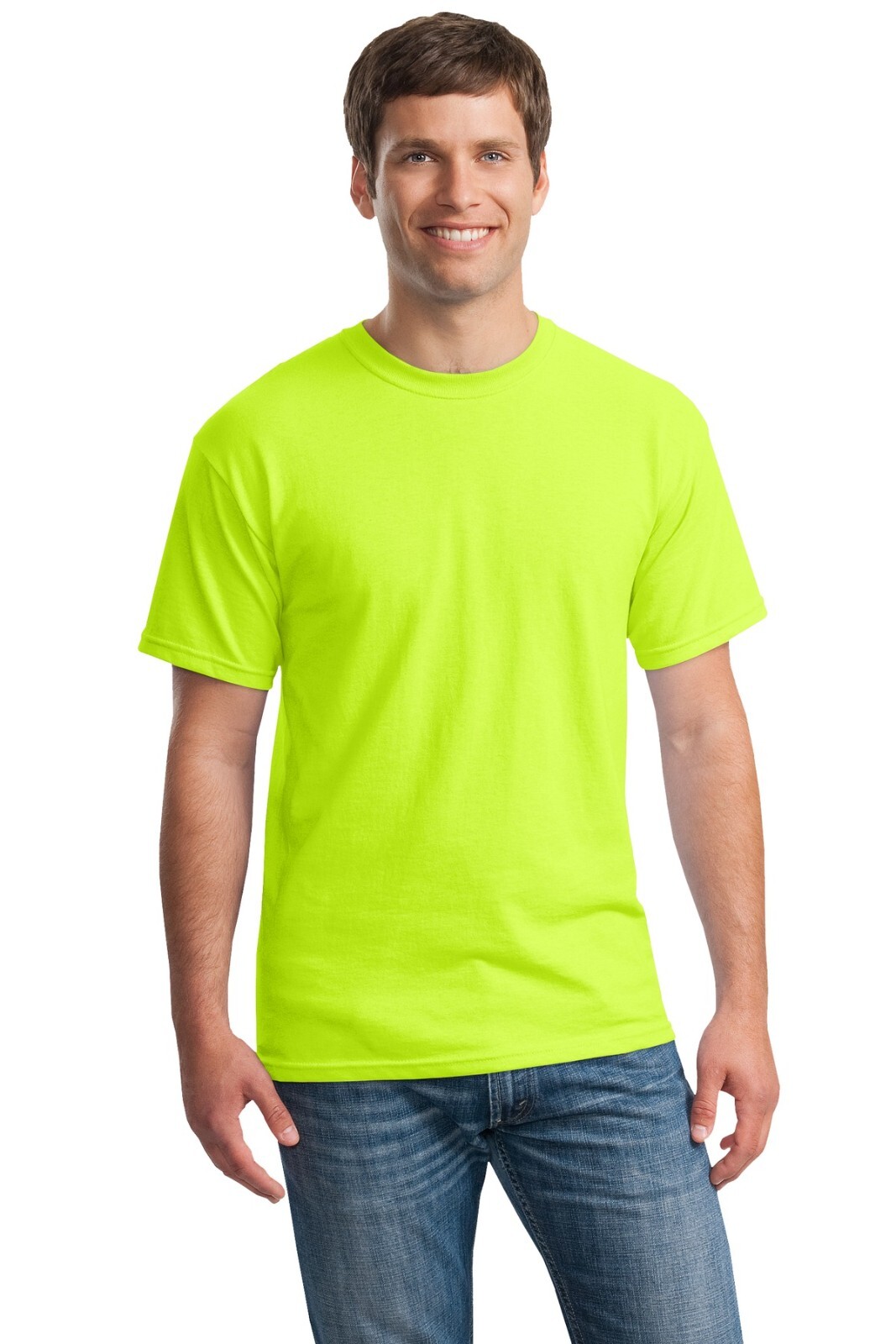 Safety Green Shirts Hi Vis Short-Sleeve Workwear 50/50 cotton/polyester Pack-6