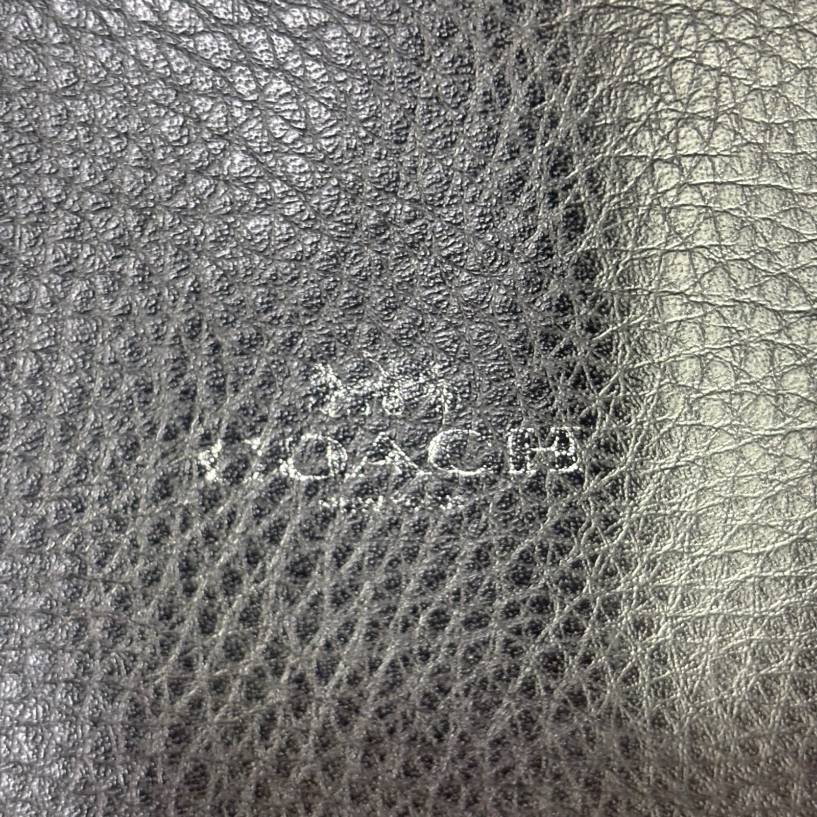 Coach Derby Tote Black Pebbled Leather Red Interior Handbag 58660