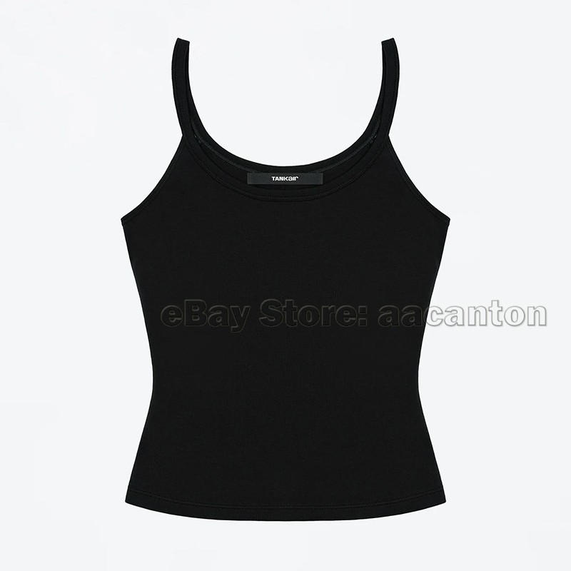 Tank Air Studio Cotton Elastic U-neck Tank Tops Threaded Camisole Vest New