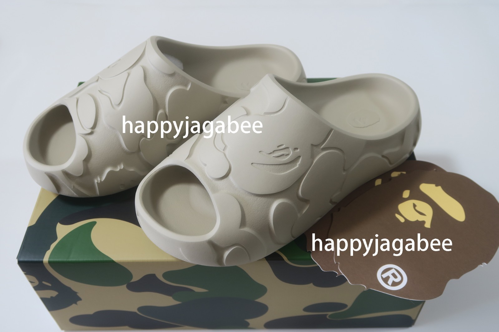 * A BATHING APE Men’s Footwear BAPE SLIDE #1 Black / Beige 1M30191323
