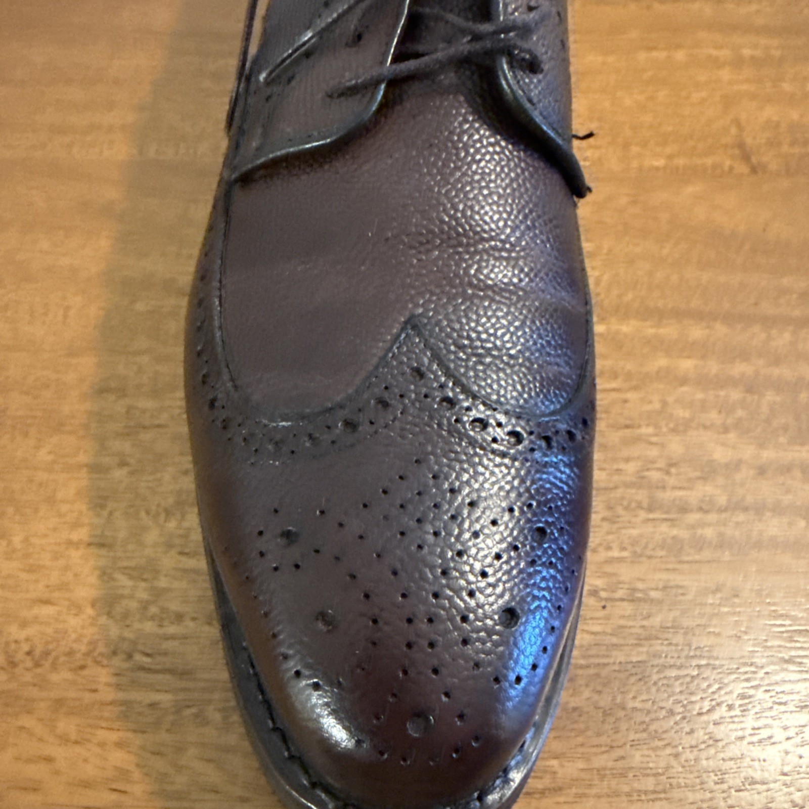 Allen Edmonds Player’s 2.0 Pebbled Brown Wingtip Dress Derby Men’s 12D Dainite