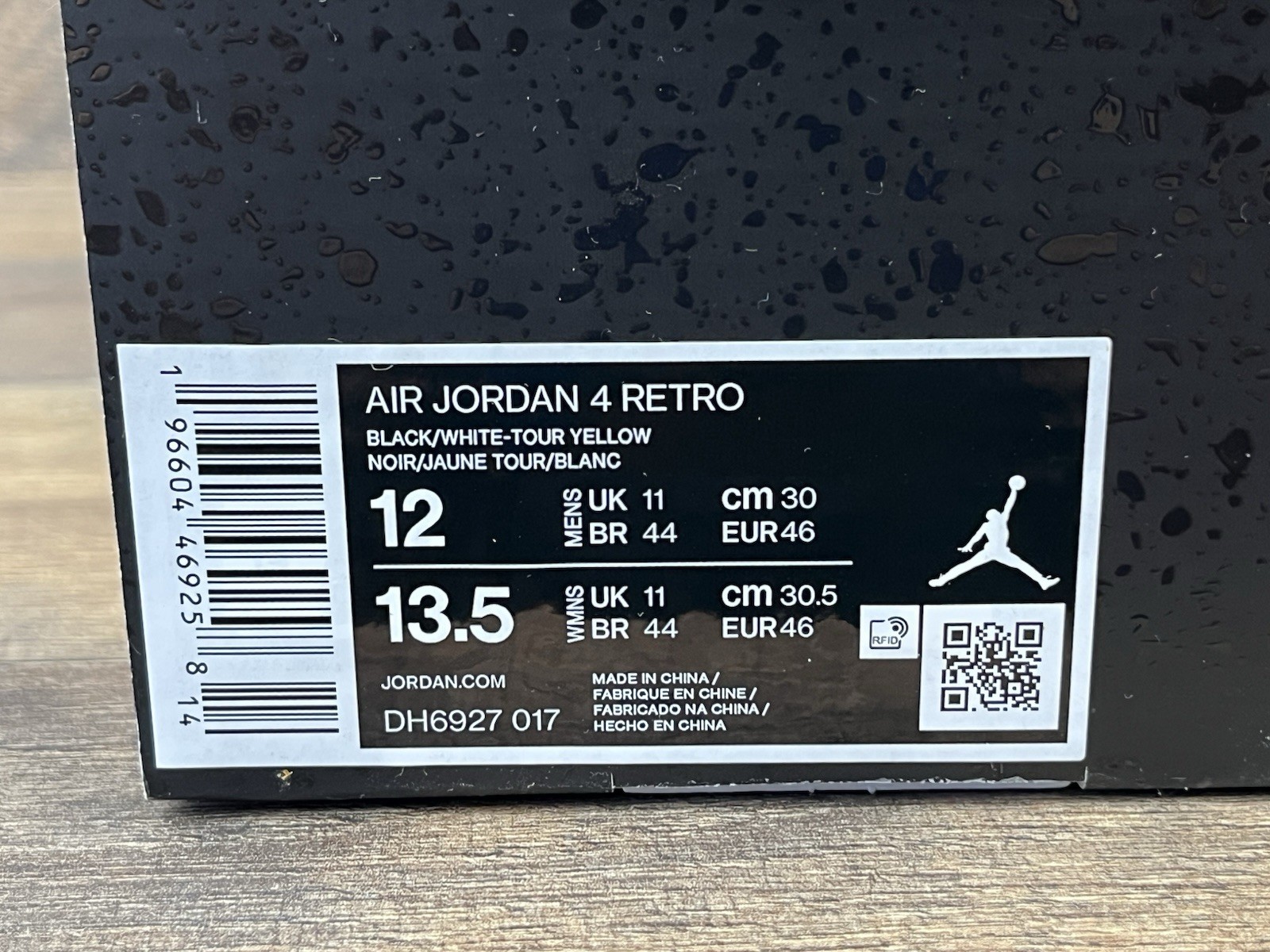 Jordan 4 Retro Thunder (2023) Size 12 PREOWNED (OG ALL) DH6927-017