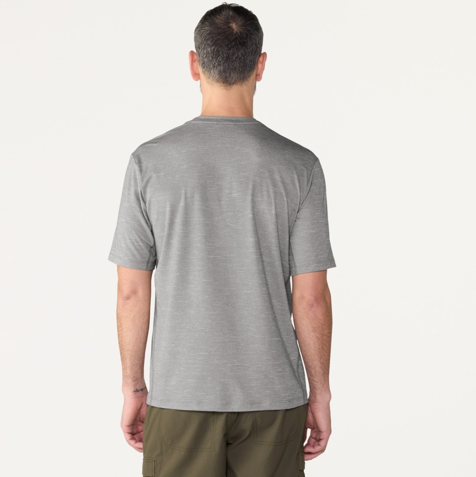 REI Sahara Shade Tee Men’s Large Gray Heather UPF Sun Shirt