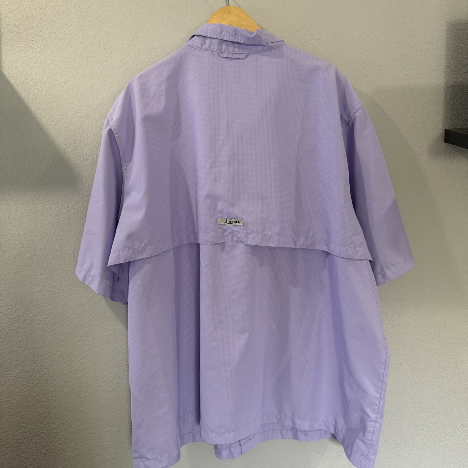Habit Vented Back Short Sleeve Sport River Fishing Shirt UPF40 Mens 3XL Purple