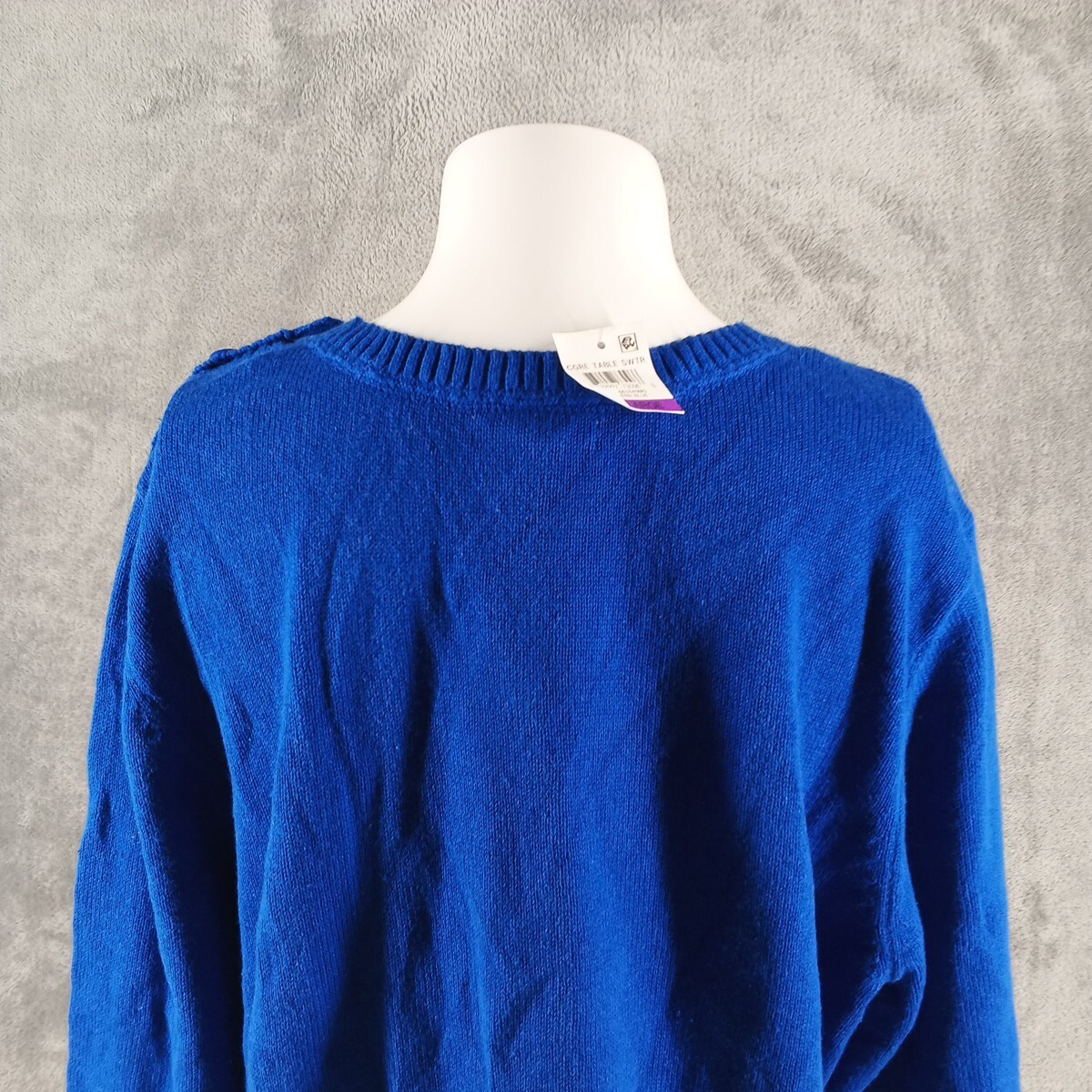 NWT CHARTER CLUB Fall Textured Sweater XXL(20-22) Blue Cotton Pullover