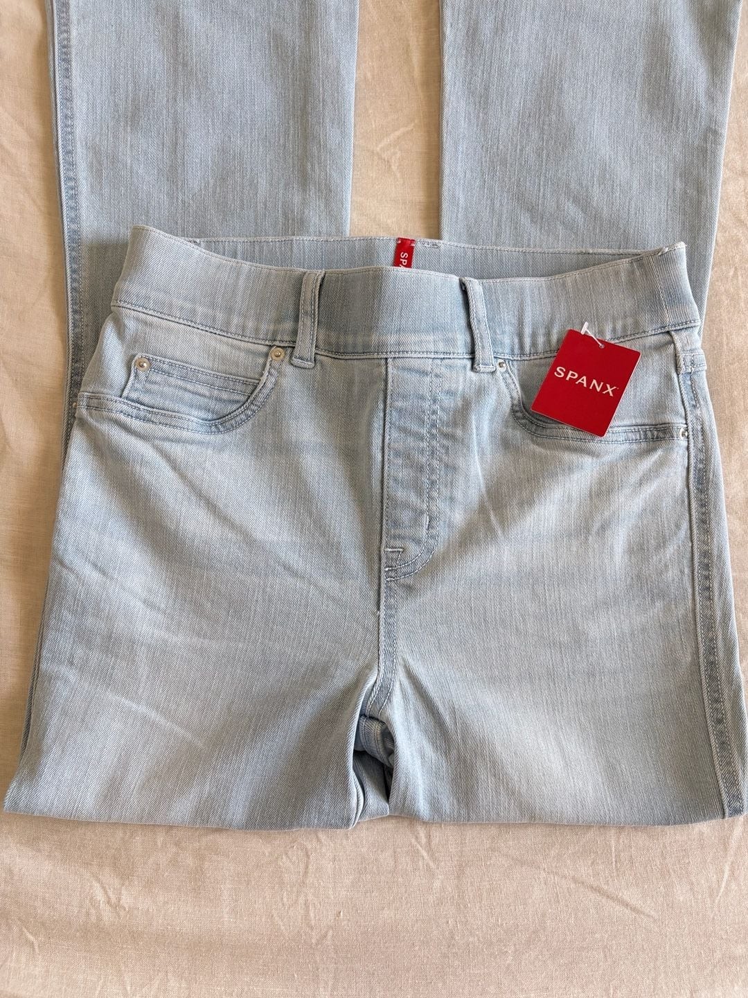 SPANX Women’s Pull-On Flare Jeans, Size XS, Retro It Wash