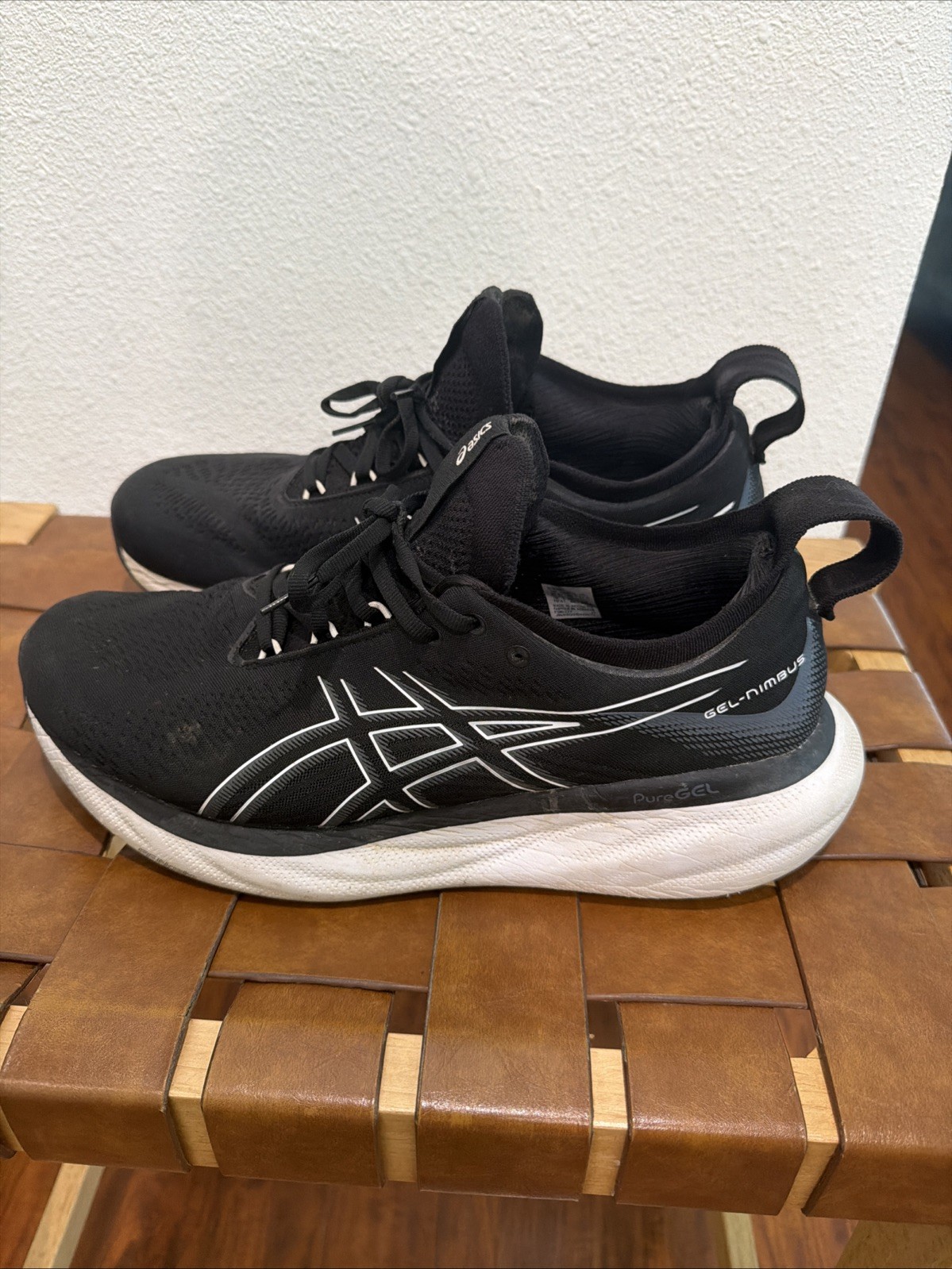 ASICS Gel Nimbus 25 Men’s Size 11.5 Black Running Shoes No Insoles
