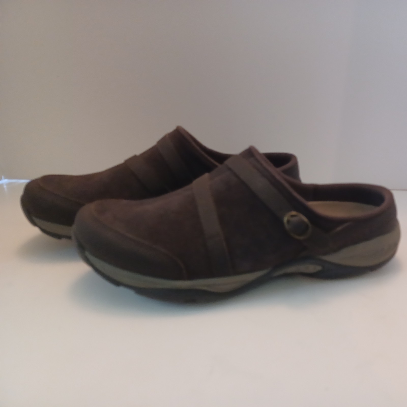 Easy Spirit Brown 11 M Seequinox Leather And Man Made Slip On Clog