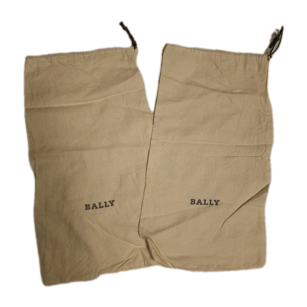 Lot Of 2 Bally Shoe Dustbags or Shoe Protectors Natural Tan 12.5″x6.75″
