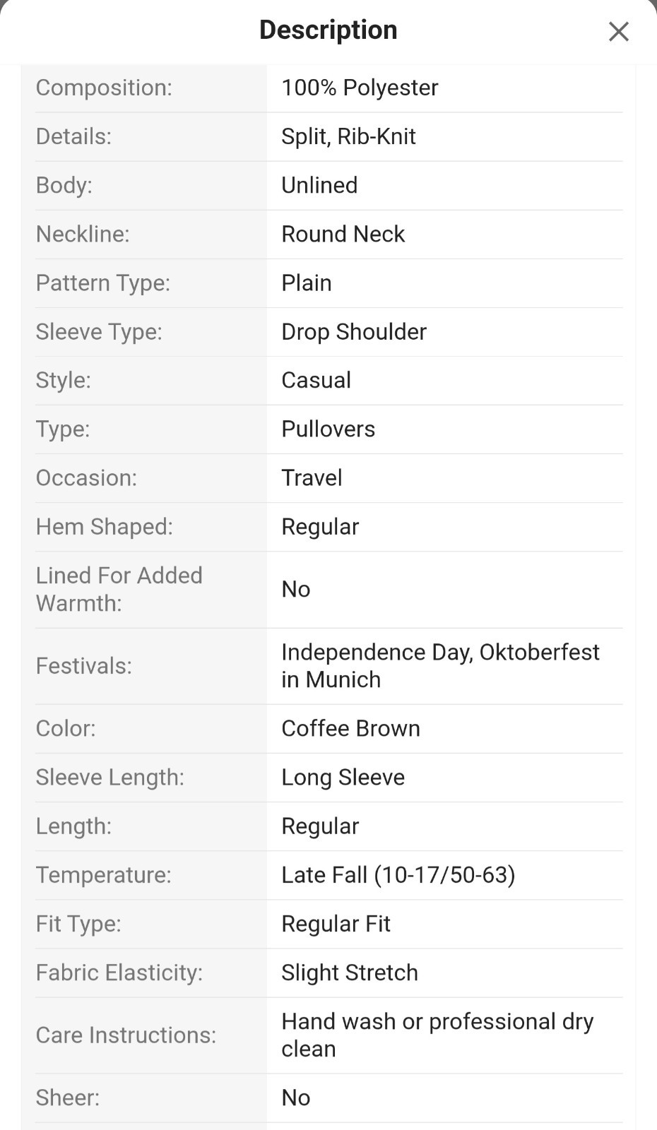Brown Chunky-Knit Pullover Sweater Women Crew Neck Long Sleeve Relaxed