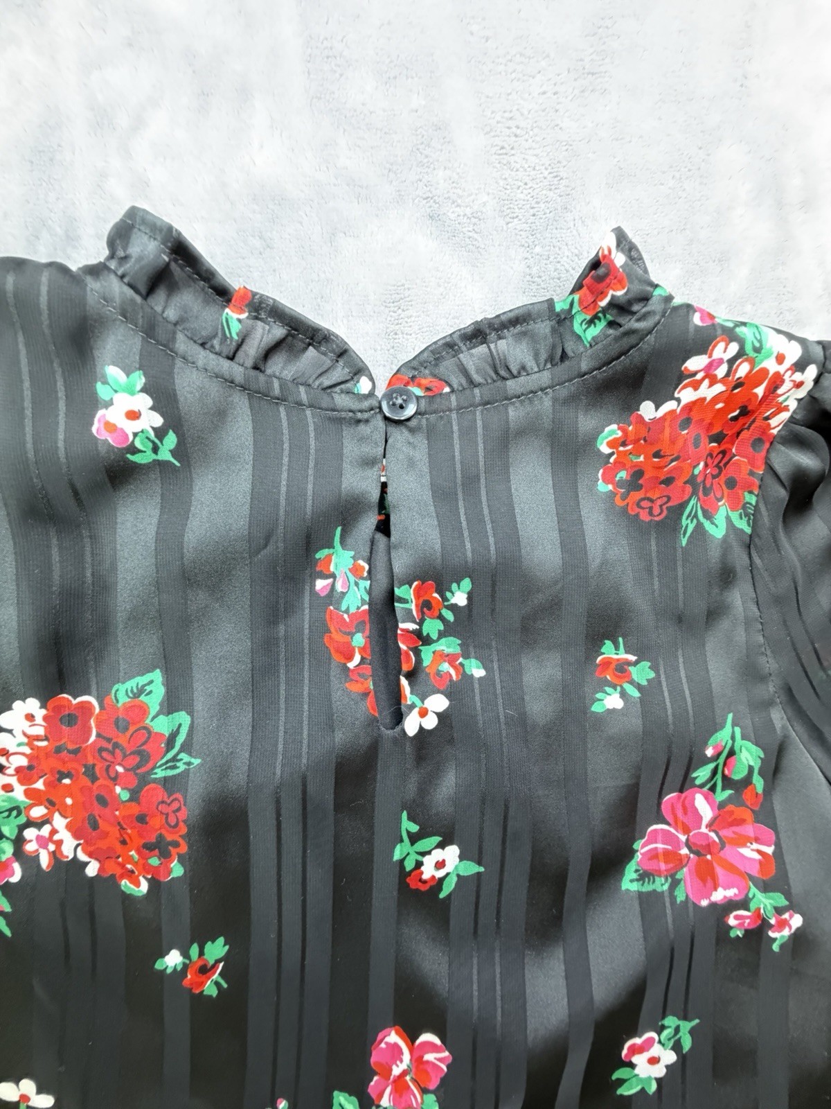 Cat & Jack Girls S (6/7) Black Floral Fit Fall Party Holiday Tiered Dress S 6/7