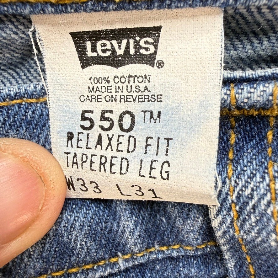 Levi Jeans Men 33×31 (FIT 32×29)Blue 550 Relaxed Fit Vintage 90s Made in USA