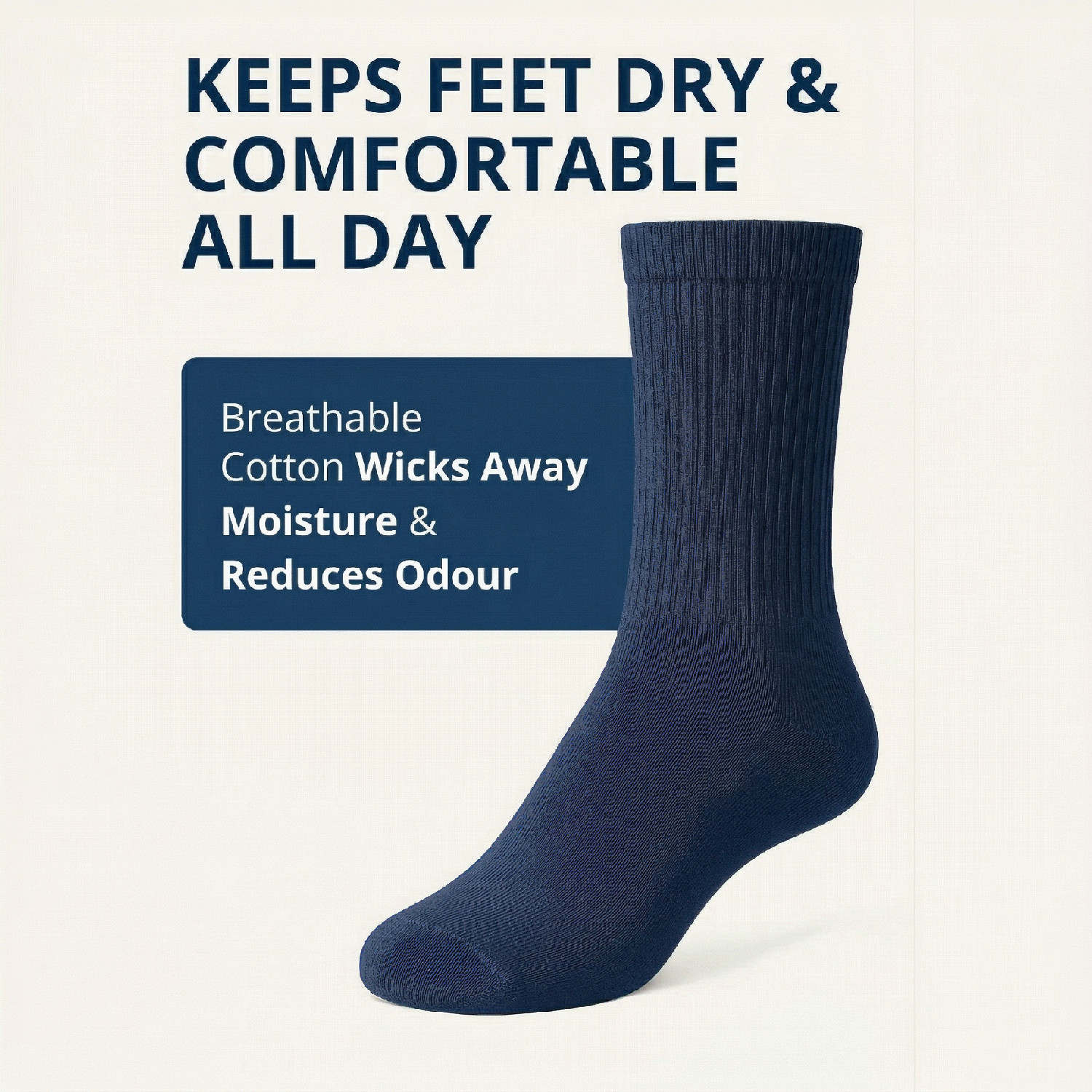 9 Pairs Diabetic Sock Crew Mens Circulatory Health Non Binding Cotton 9-11 10-13