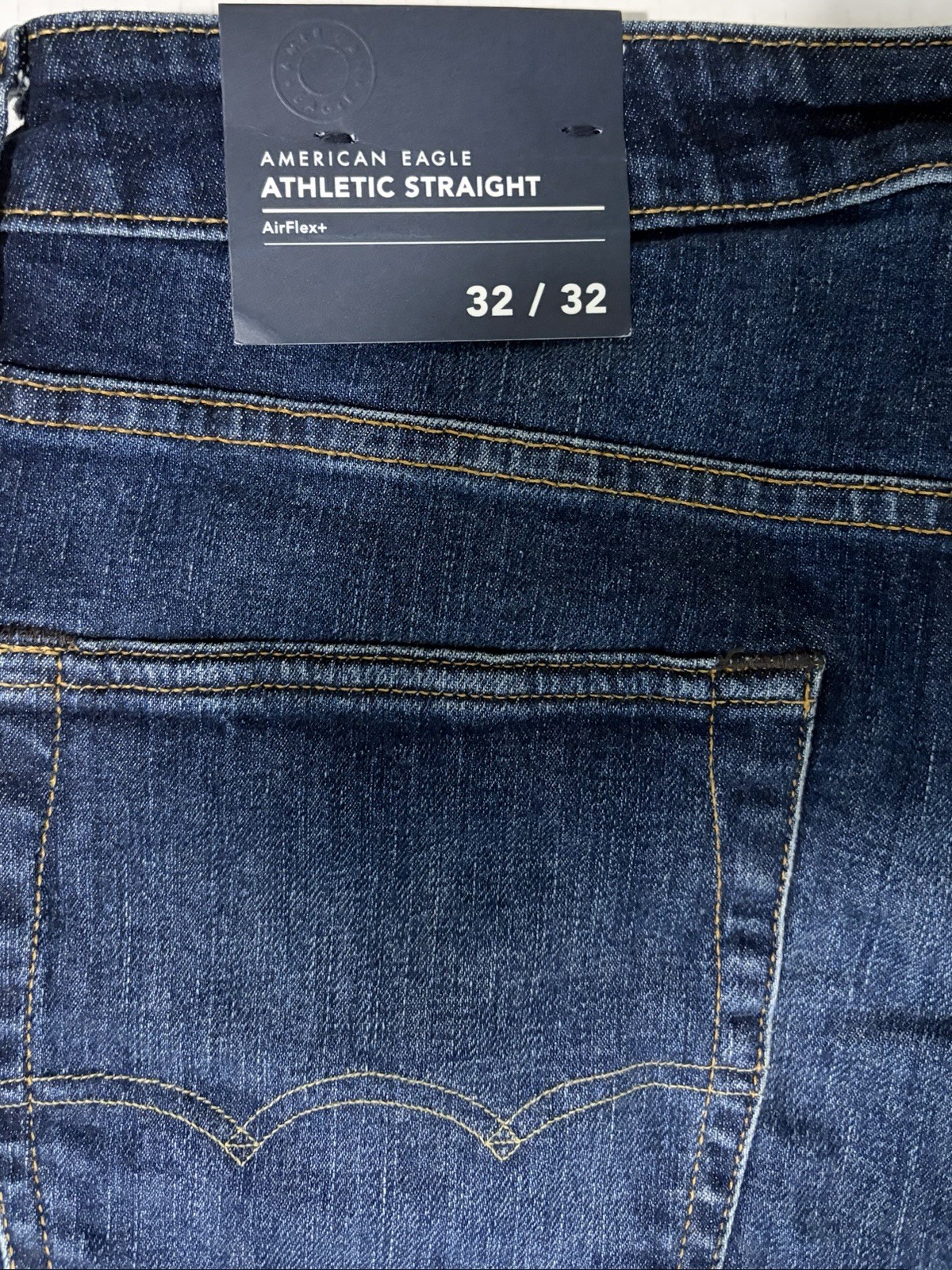 American Eagle AirFlex+ Men’s Athletic Straight Jeans Blue Dark Wash Cotton NWT