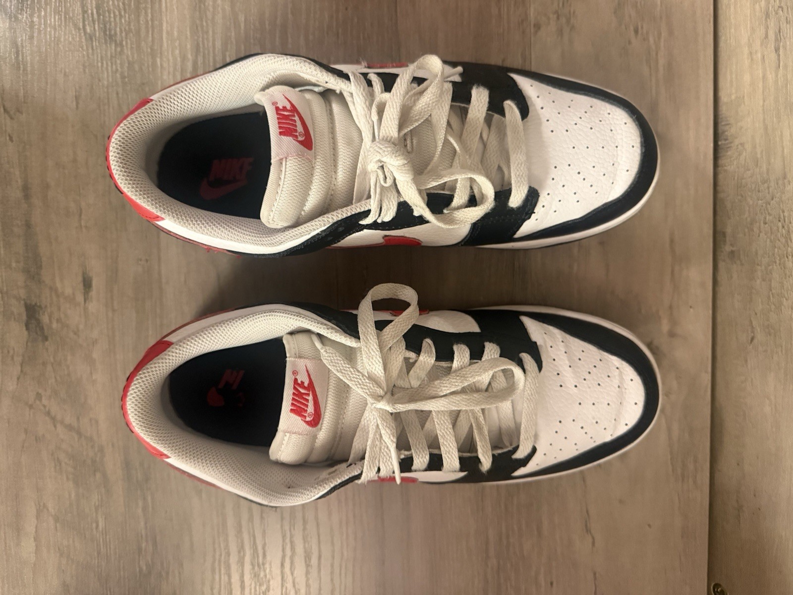 Nike Dunk Low Black White Red (Red Swoosh Panda) Men’s Size 9 FB3354-001
