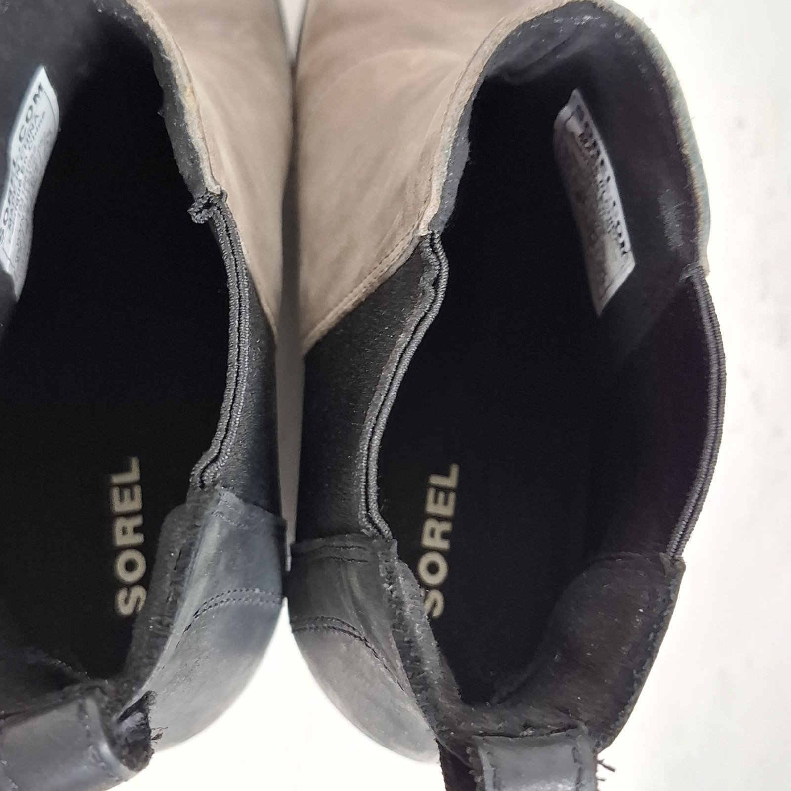 Sorel Joan of Arctic II Chelsea Wedge Ankle Boots Black Leather US 6.5 EU 37.5