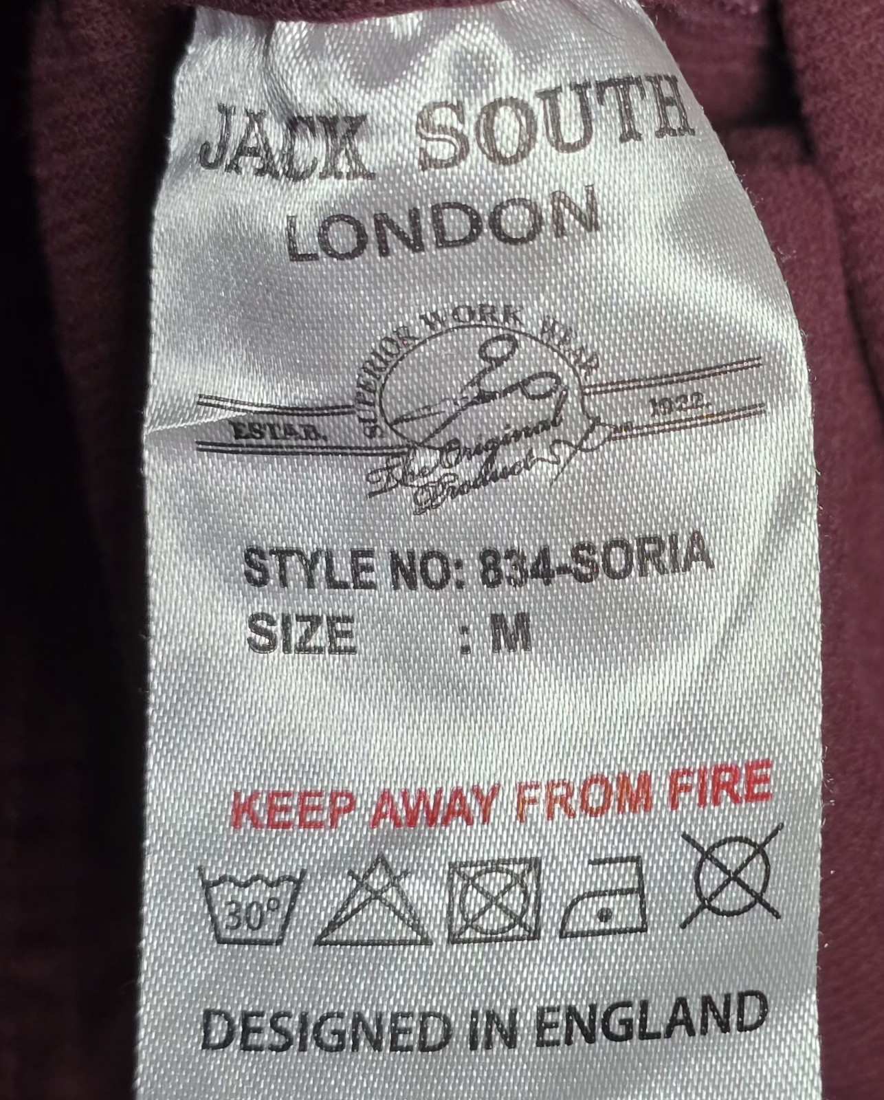 Jack South Shirt Mens Medium Burgundy Corduroy Western Snap Button Long Sleeve