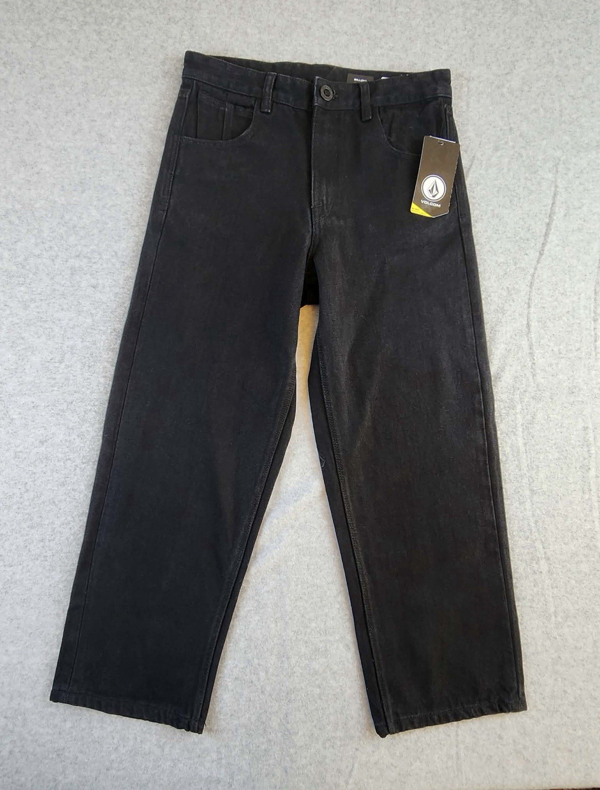 Volcom Billow Loose Jeans Black Denim Size 16 Youth/ 28 Inches Relaxed Rise