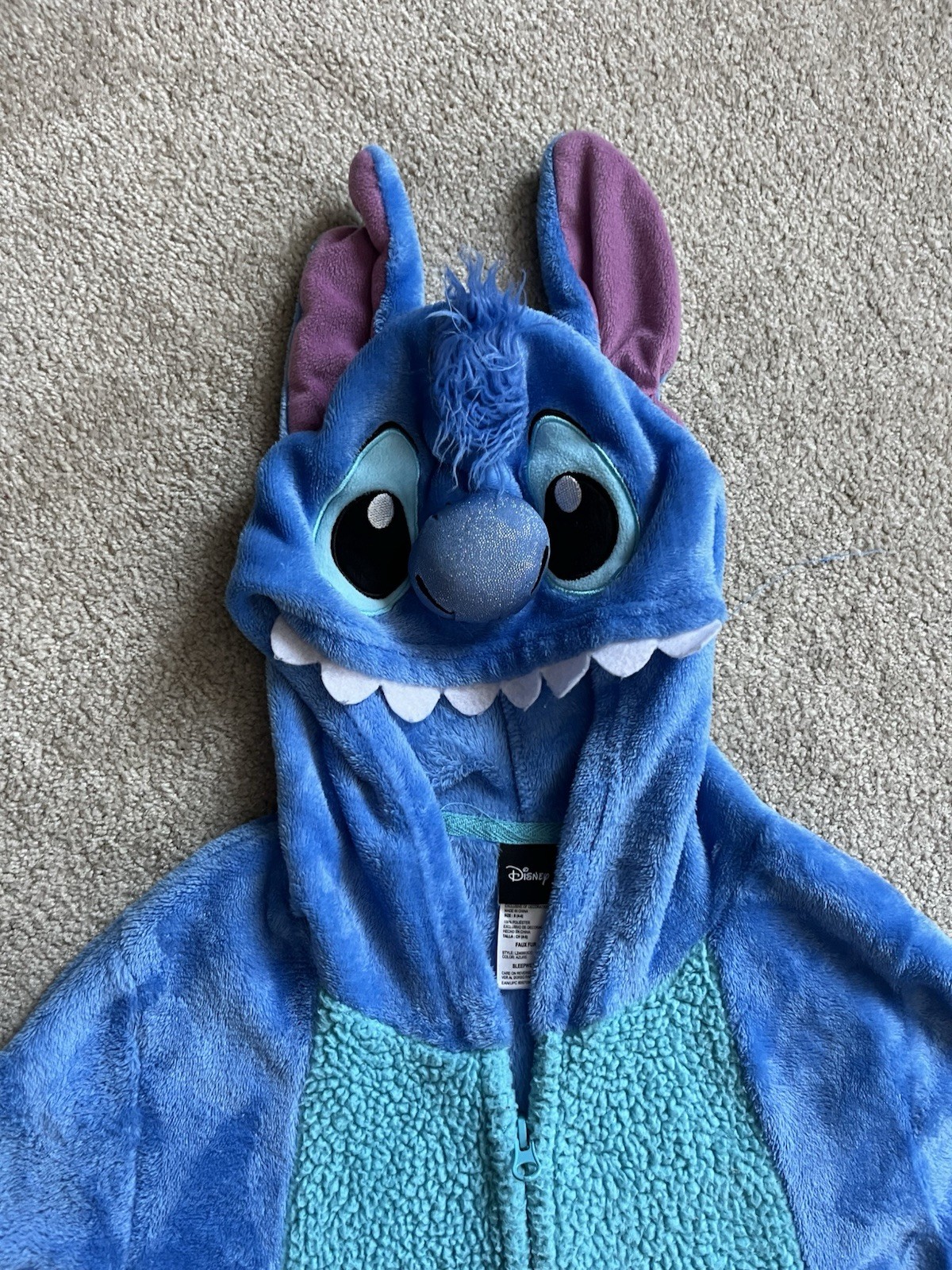 Disney Lilo & Stitch Unisex One Piece Pajama Halloween Costume Size Small