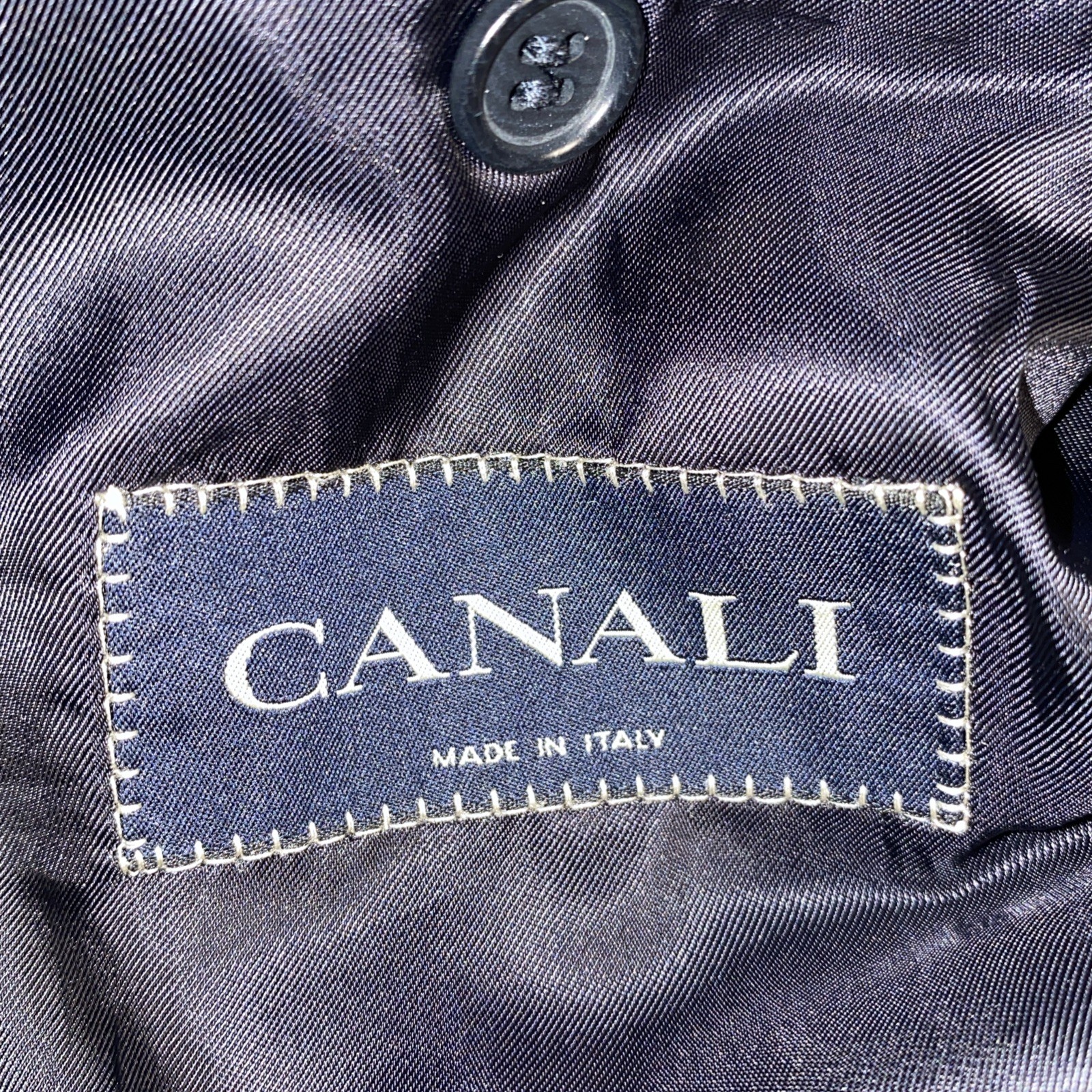 Vintage Canali Men’s EU58/US48L Navy Double Breasted Blazer Gold Buttons Italy