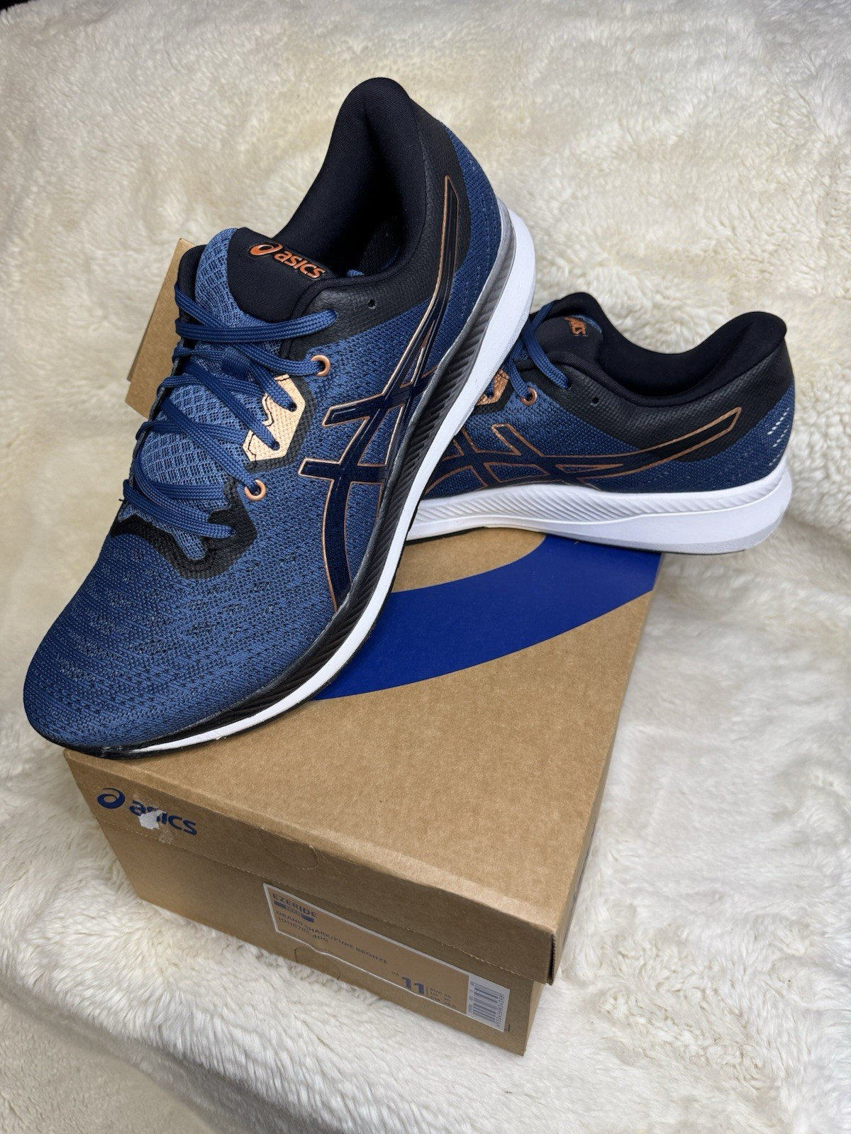 ASICS Ezeride 1011B788-400 Blue Black White Low Top Lace Up Sneaker Men
