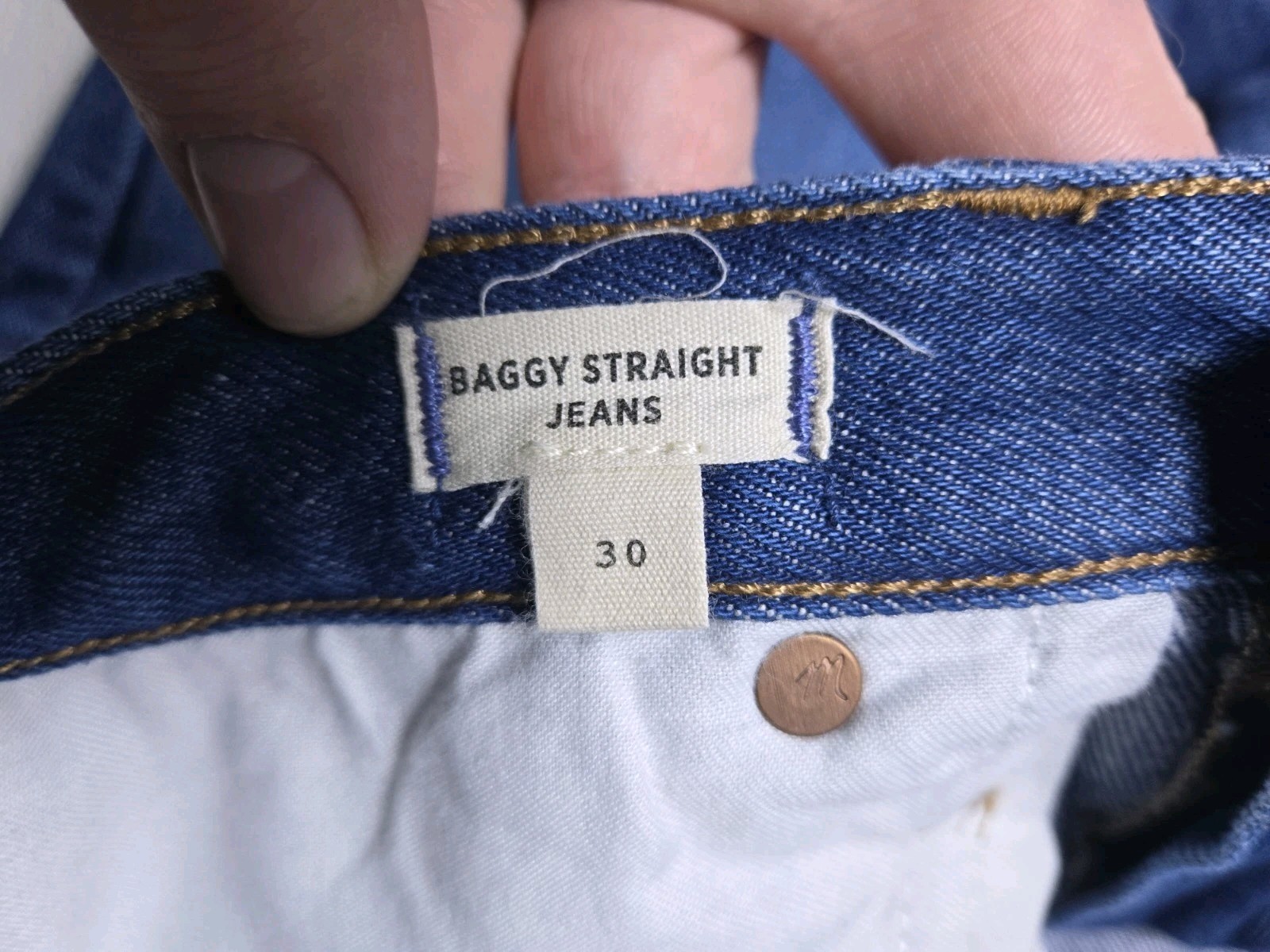 Madewell – Dark Blue Baggy Straight Loose Jeans – Womens 30W x 29L