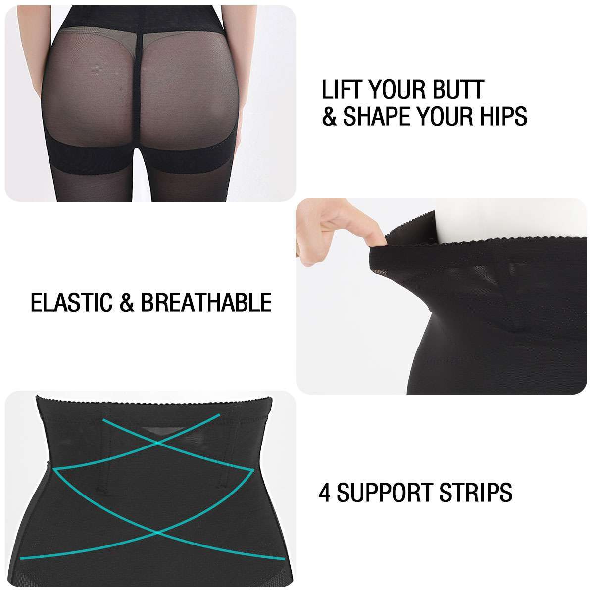Shaperin All Day High-Waisted Body Shaper Shorts Slim Tummy Control Shapewear US