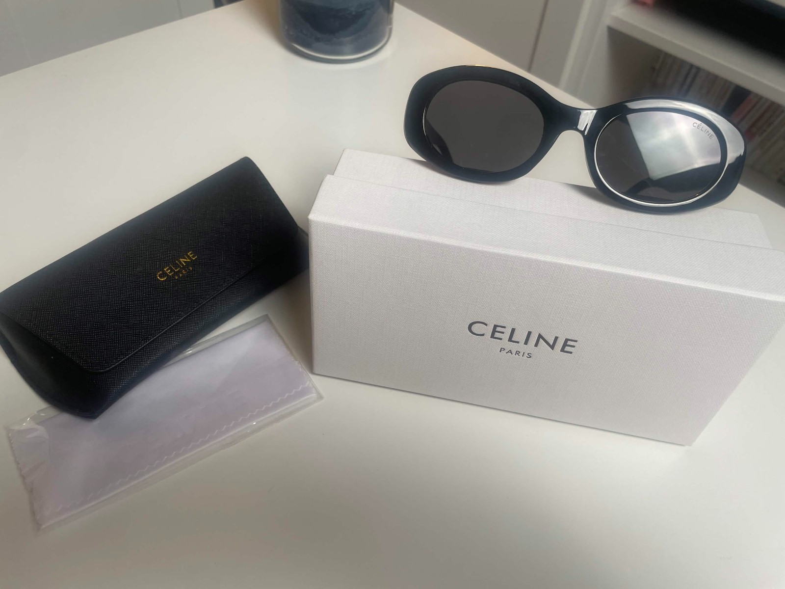 Celine Triomphe CL40194U Black Sunglasses Grey Lenses Excellent Condition