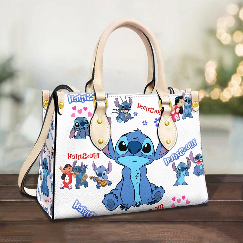 Personalized Disney Lilo And Stitch Women Leather Handbag
