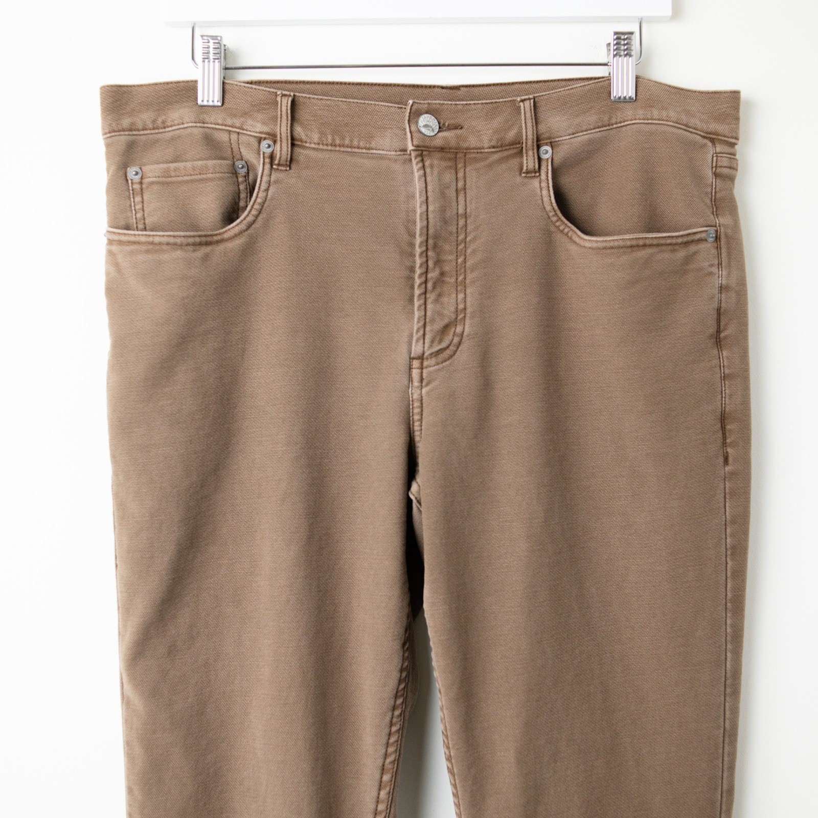 Faherty Stretch Terry 5-Pocket Pant Mens 34×30 Chocolate Brown Zipper Fly