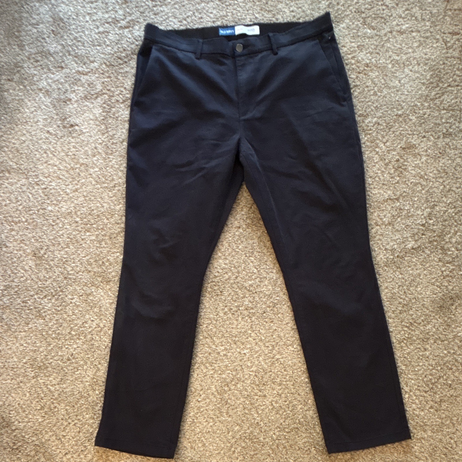 Old Navy Ultimate Tech Black Dress Pants Slim Fit Built-in Flex Flat Front 36