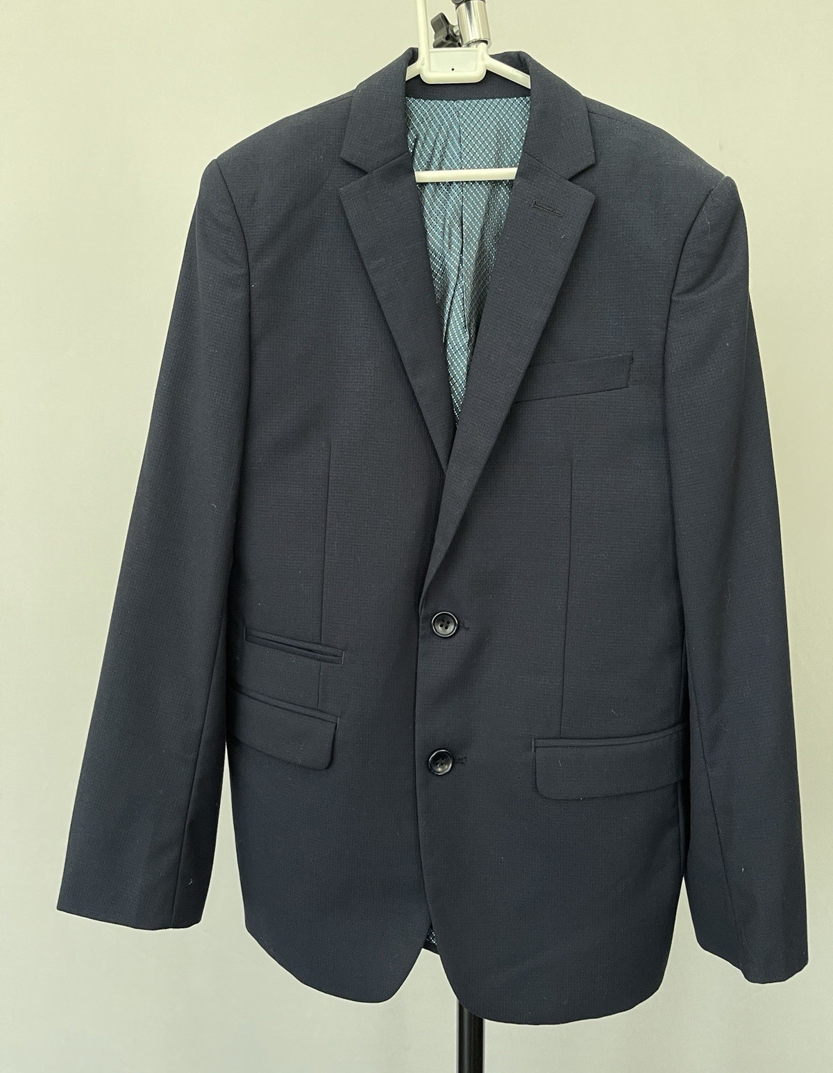 a.x.n.y Boy’s Navy 3-Piece Slim Fit Lined Suit Set, Notch Lapel, Size 12