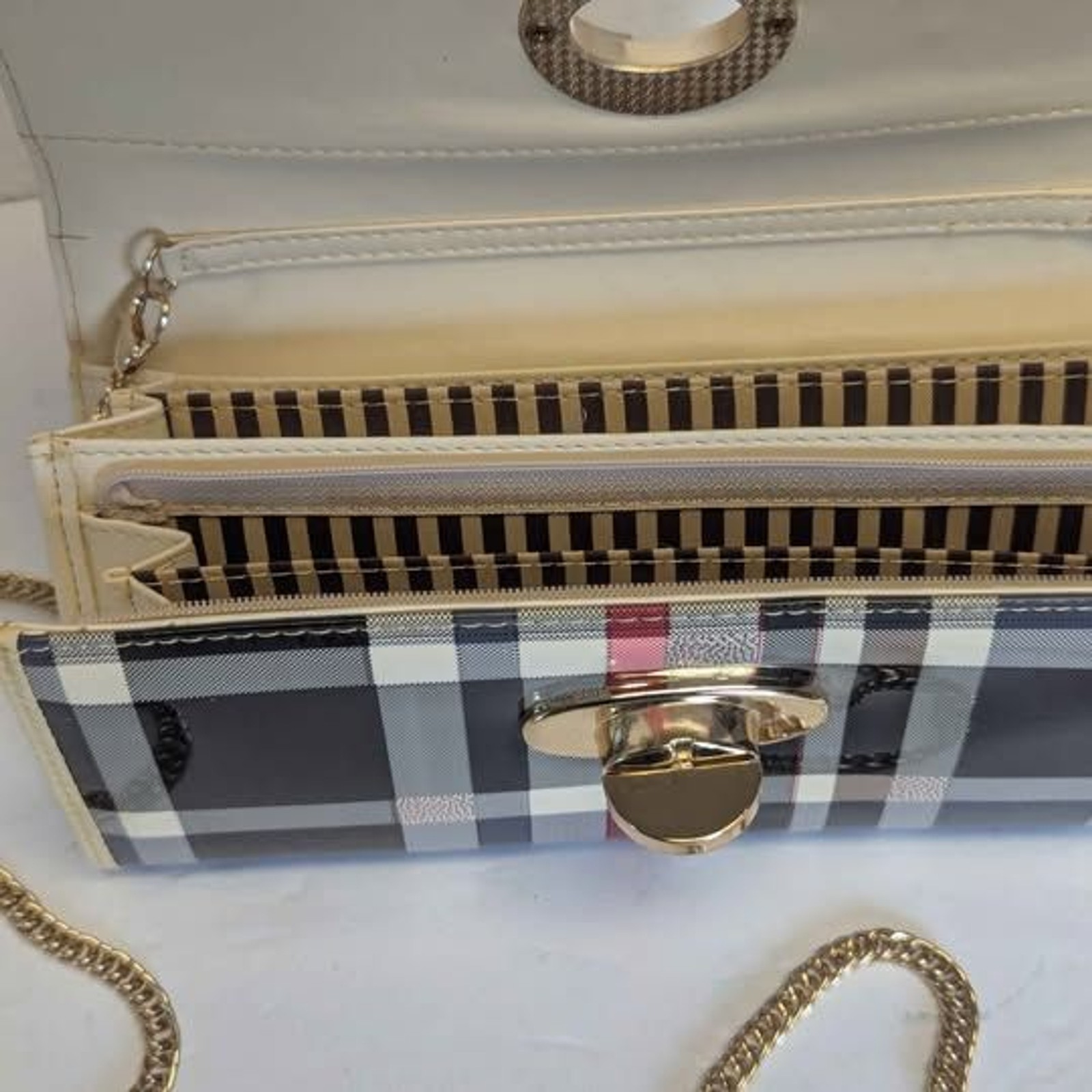 Small Plaid Patent Leather Wallet Y2K Mini Purse Bag for Her 8.5×4.5×1.5