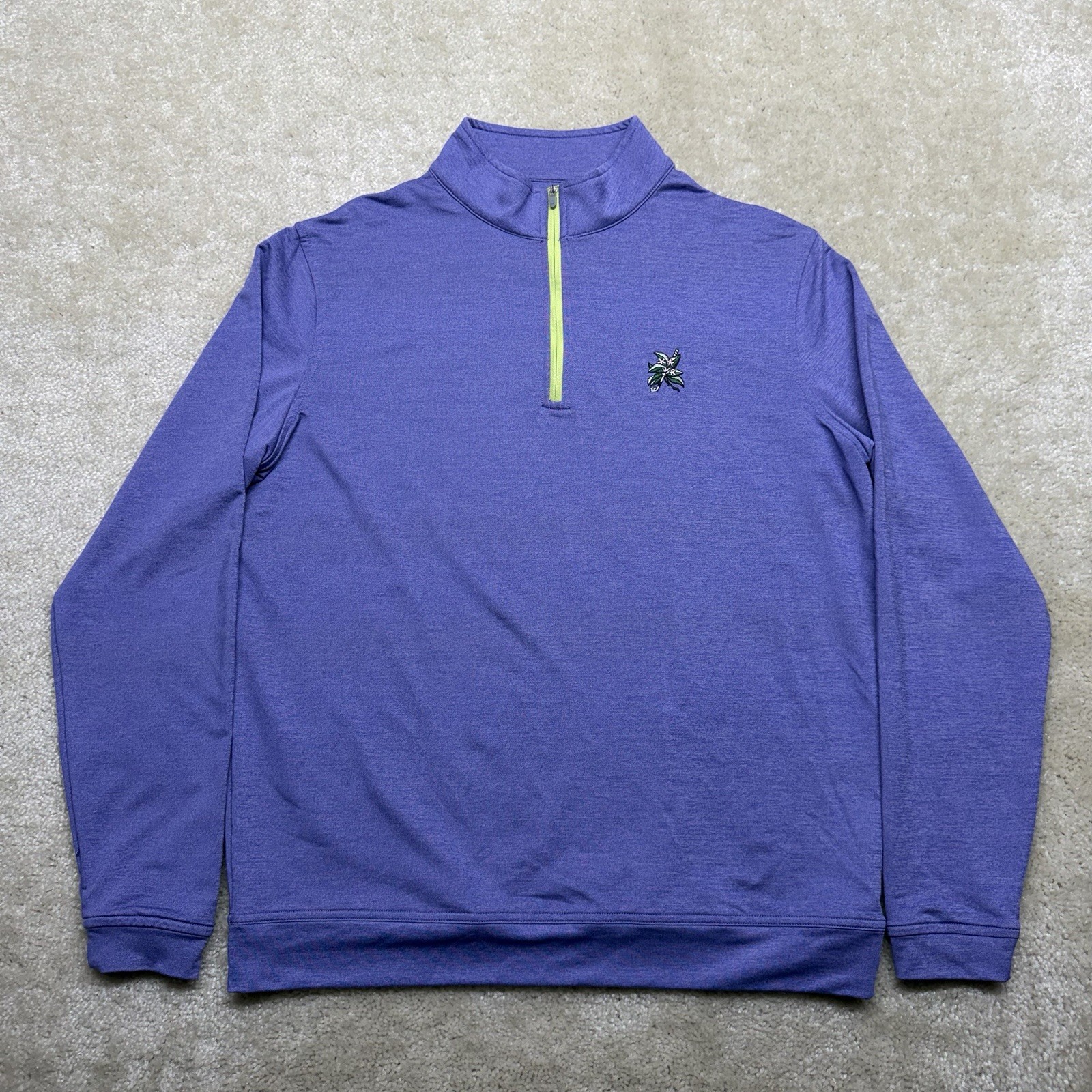 Peter Millar Quarter Zip Sweater Mens Medium Purple Golf Lightweight Pullover