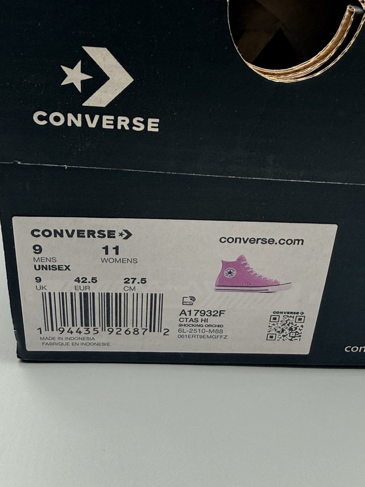 Converse All Star CTAS HI High Top Men’s 9 Women’s 11 Casual Sneaker Orchid NEW