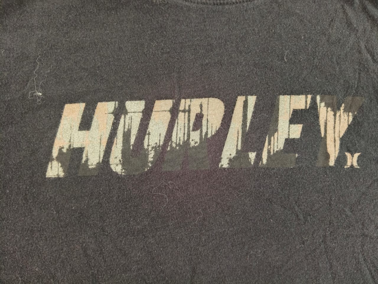Hurley Everyday Washed Graphic Logo Tee Dark Gray 100% Cotton Surf Skate Size L